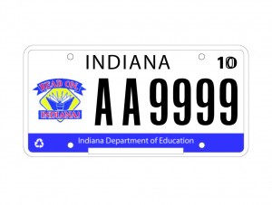 Indiana DOE license plate